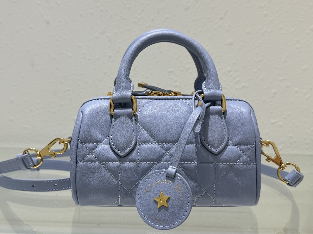 Dior Groove 17 Mini Bag Pale Blue Macrocannage Calfskin